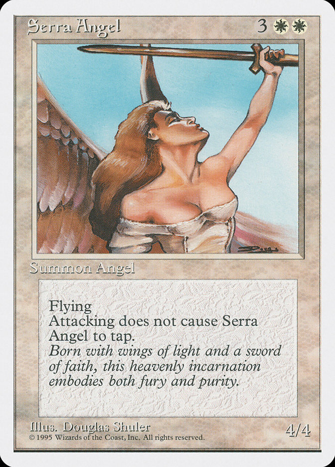 MTG Magic the Gathering Serra Angel (50/379) Fourth Edition MP