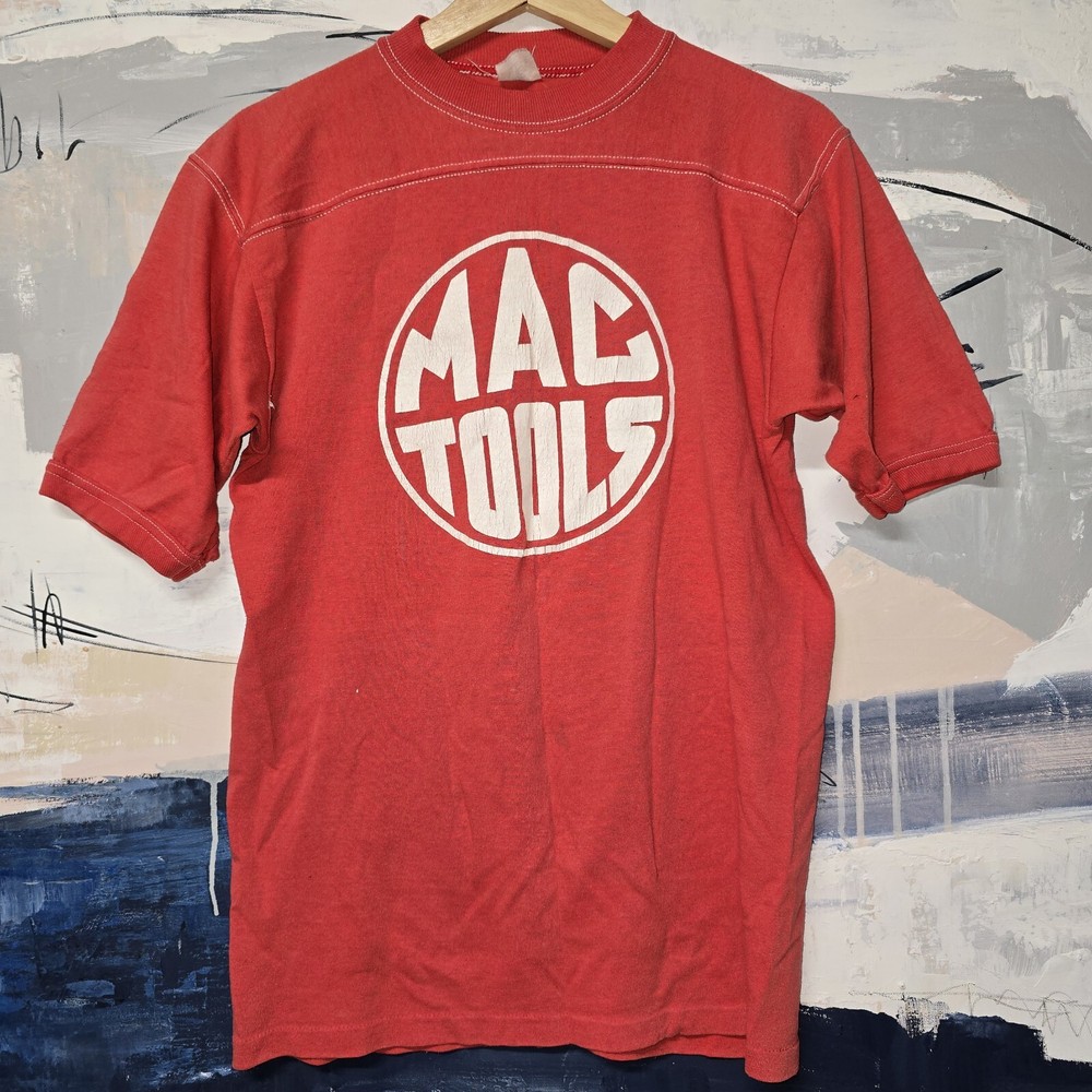 Read-Vintage Mac Tools Graphic T Shirt Mens Single Stitch Red 80s 70s