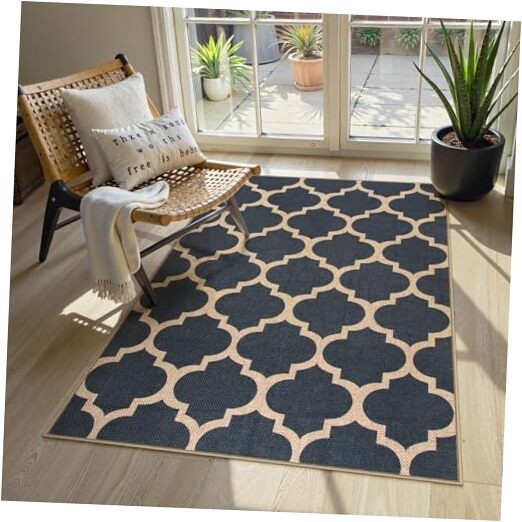 Moroccan Easy Jute 3x5 Washable Rug, Non-Slip Rugs for Entryway Front Porch,