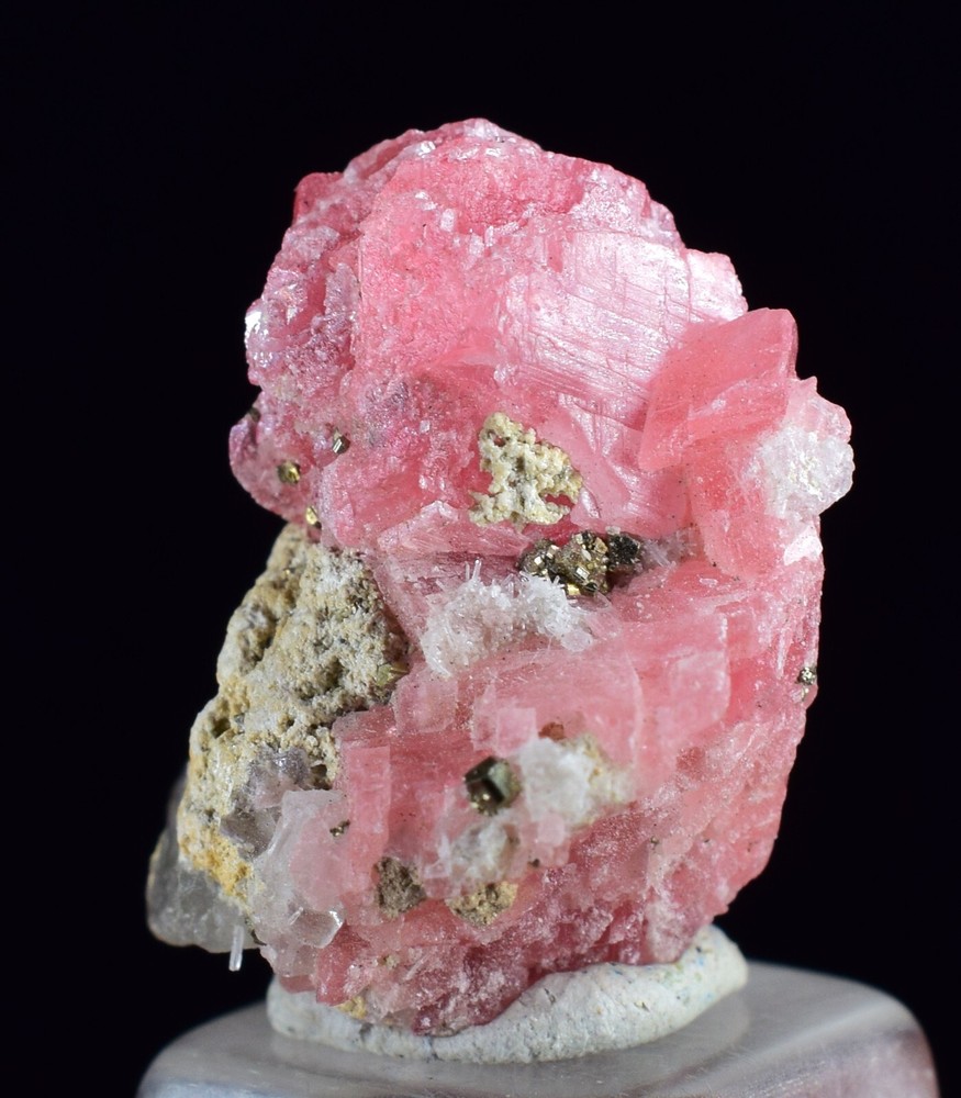 1.7cm Rhodochrosite Pyrite Fluorite Crystal Rhombohedral Mini Specimen RB637