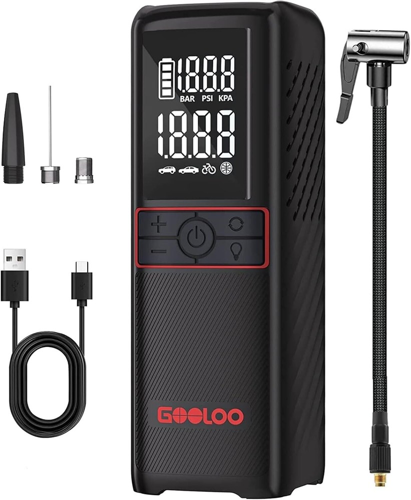 GT160 Portable Air Compressor Tire Inflator 160PSI Fast Car Bike Pump  