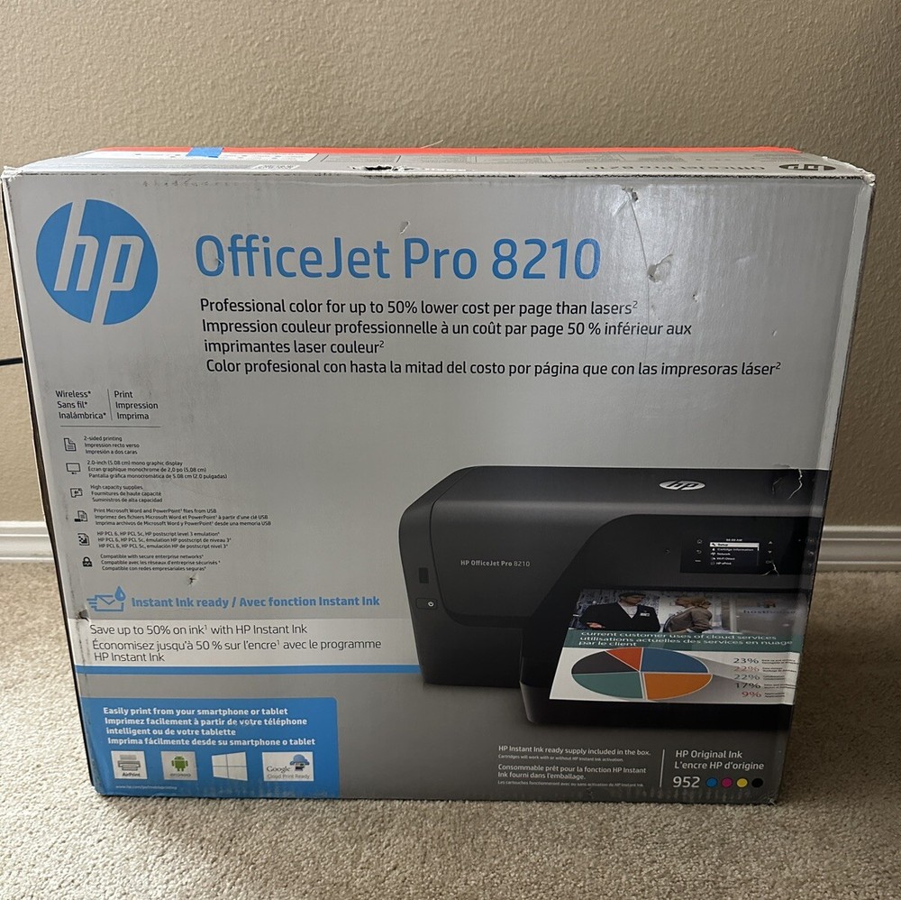 HP OfficeJet Pro 8210 Wireless Inkjet Printer Tested  Great Condition