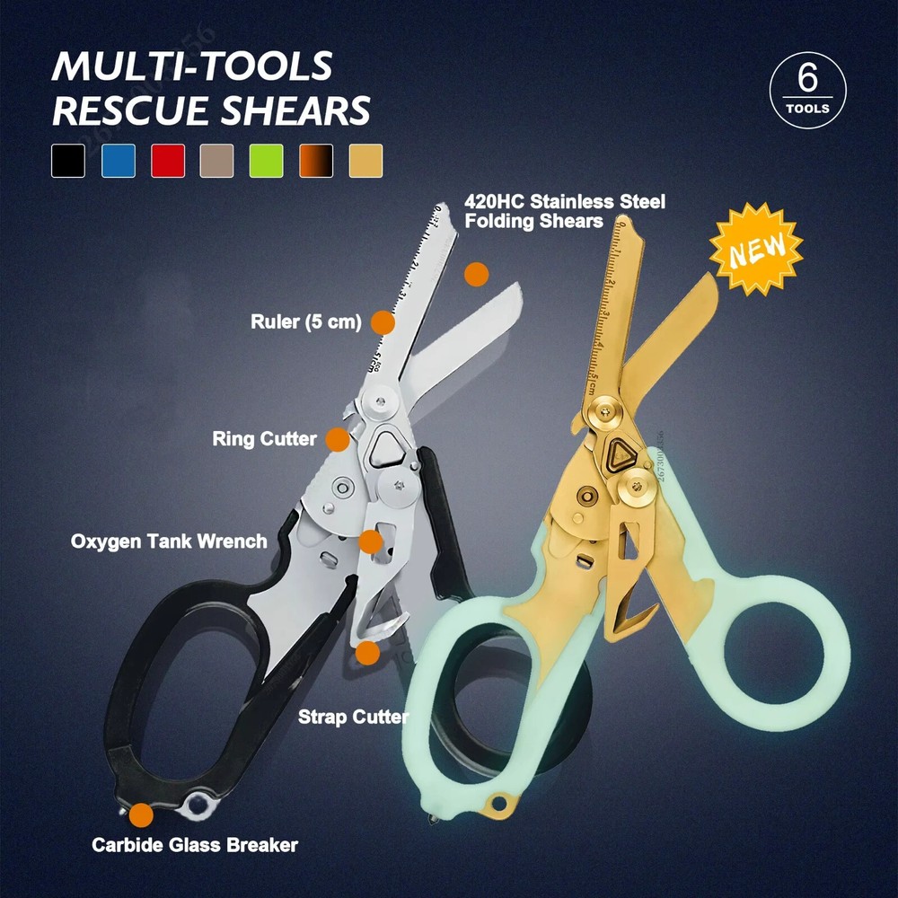 Multifunction Portable Emergency Shears Tactical Folding Raptors Portable Steel
