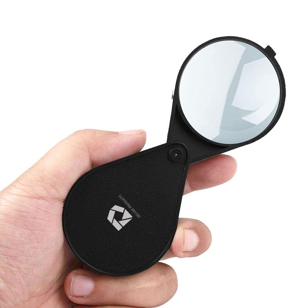 Deluxe Products Folding Pocket Magnifying Glass - Portable Compact Design for...