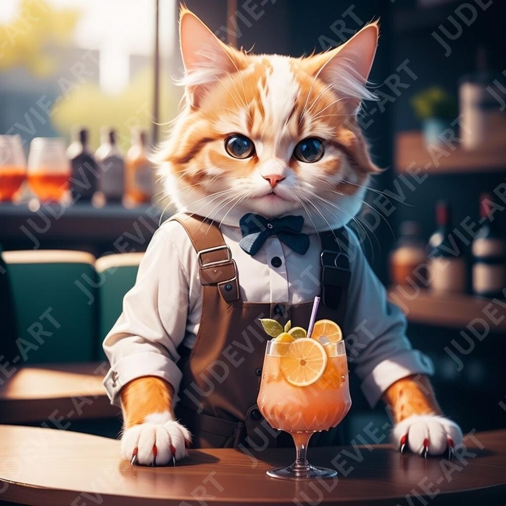 Digital Cat Art Wallpaper Background for Desktop Photos-image