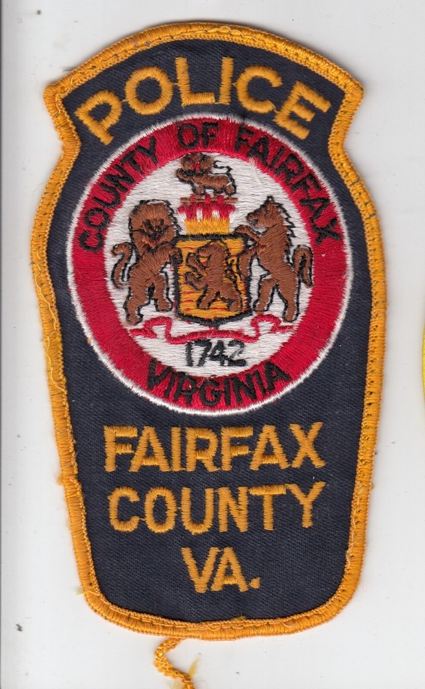 Vintage USA CLOTH SHERRIFF BADGE Fairfax County Police Virginia OBSOLETE