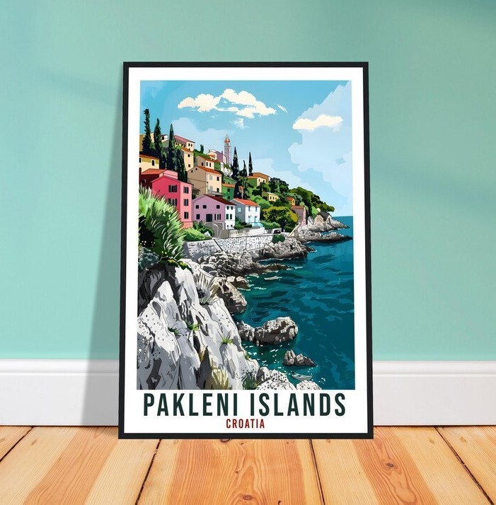 Pakleni Islands Croatia Travel Wall Art for Home Décor Hanging