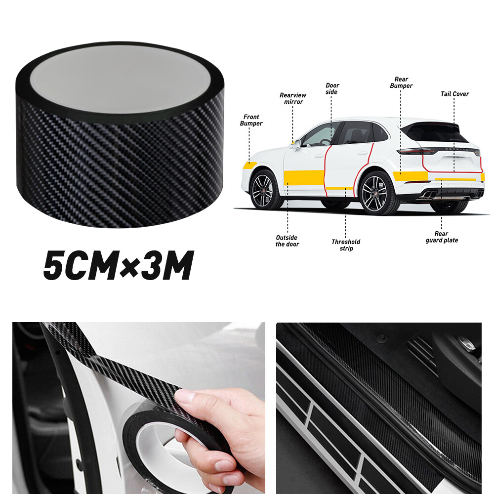 5*300CM Ultra Shinny Glossy Black Vinyl Carbon Fiber Wrap Sticker Decal Film EXS