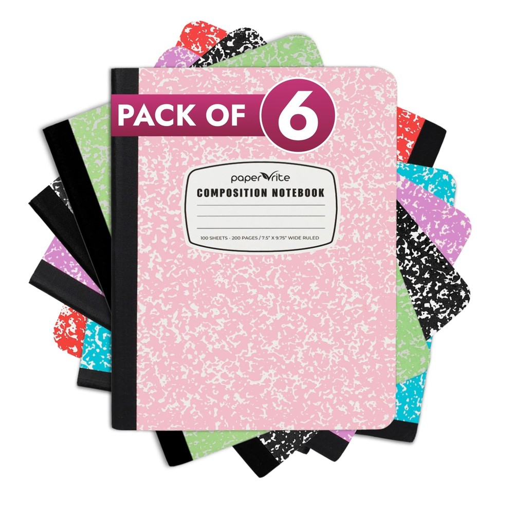 Marble Composition Notebook Wide Ruled (9.75x7.5 in), 100 Sheets | 200 Pages ...