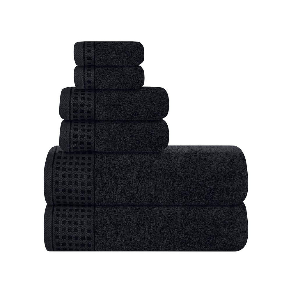 100% Cotton Ultra Soft 6-Piece Towel Set with 2 Bath Towels 28x55 Inches