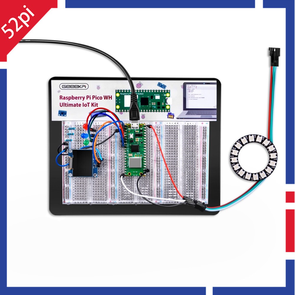 Raspberry Pi Pico WH IoT Pico W Starter Kit with UPS OLED Module and Sensors-image