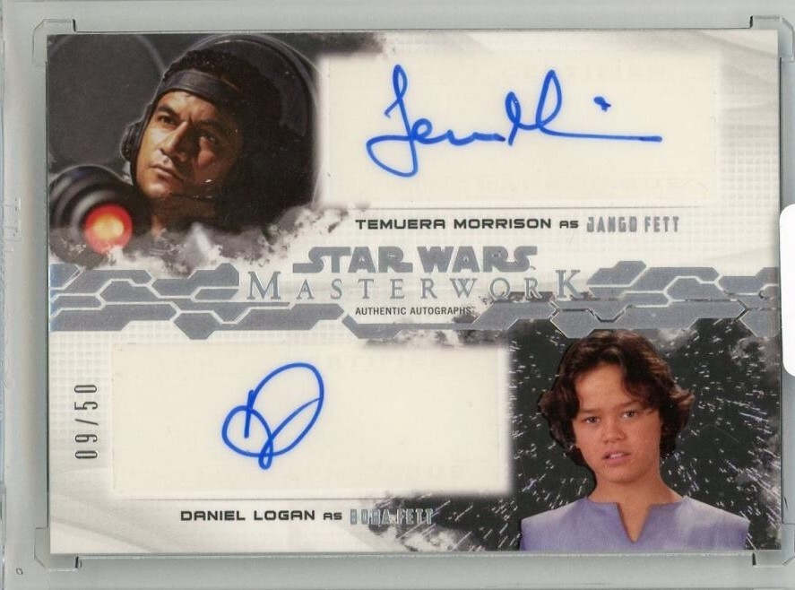 2017 Star Wars Jango & Boba Fett Dual Autograph Card /50 Temuera Morrison Daniel Logan