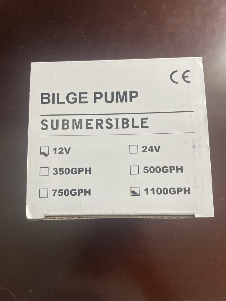 1100GPH 12V Electric Marine Submersible Bilge Sump Water Pump For Boat 3/4