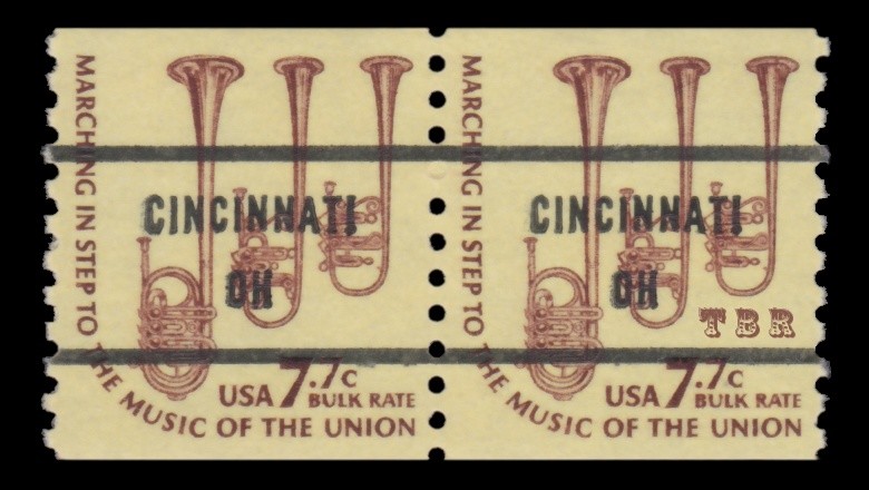 1614a Saxhorns 7.7c CINCINNATI OH Bureau Precancel Americana Pair MNH - Buy Now-image