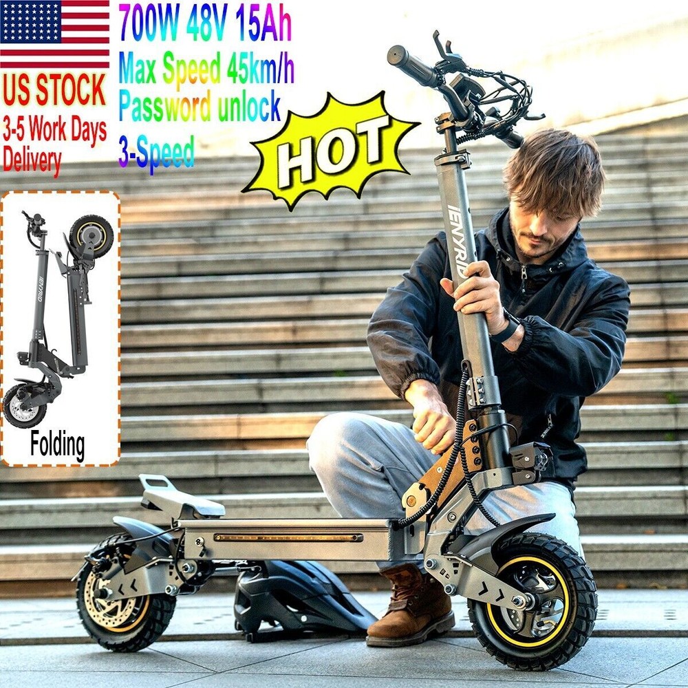 iENYRID ADULT ELECTRIC SCOOTER 700W 48V Motor LONG RANGE 40KM HIGH SPEED 28MPH