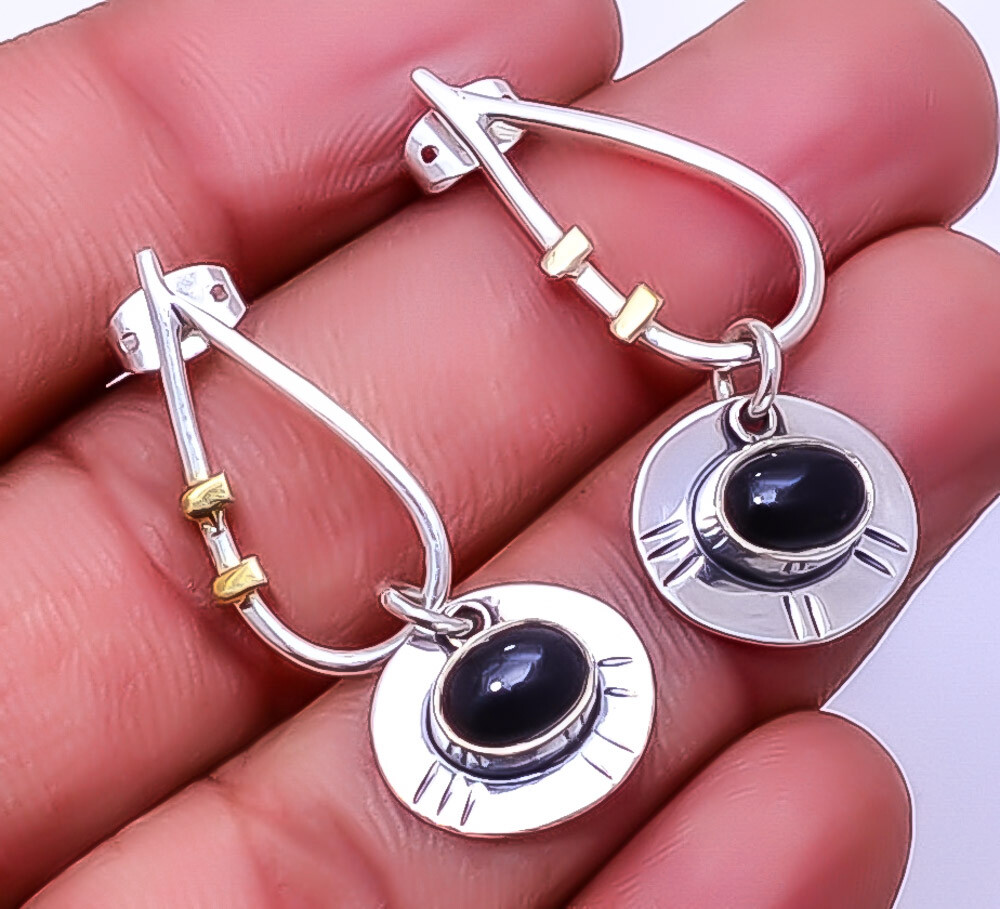 Black Onyx - Brazil Designer Handmade 925 Sterling Silver Earring 1.56