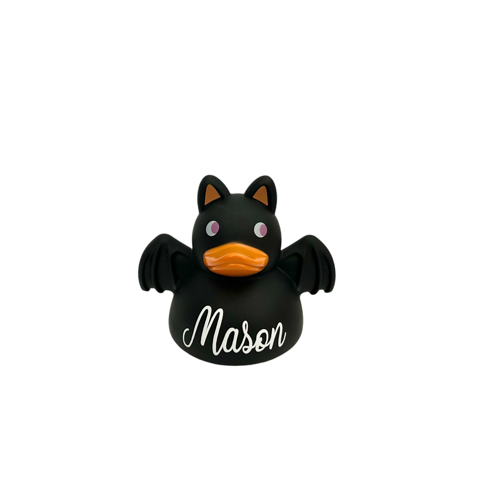Custom Black Bat Rubber Duck with Personalized Name & Color Choice-image