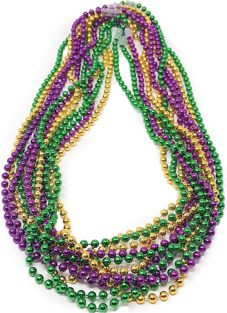 144 Mardi Gras Beads Necklace Bulk Assortment - 33