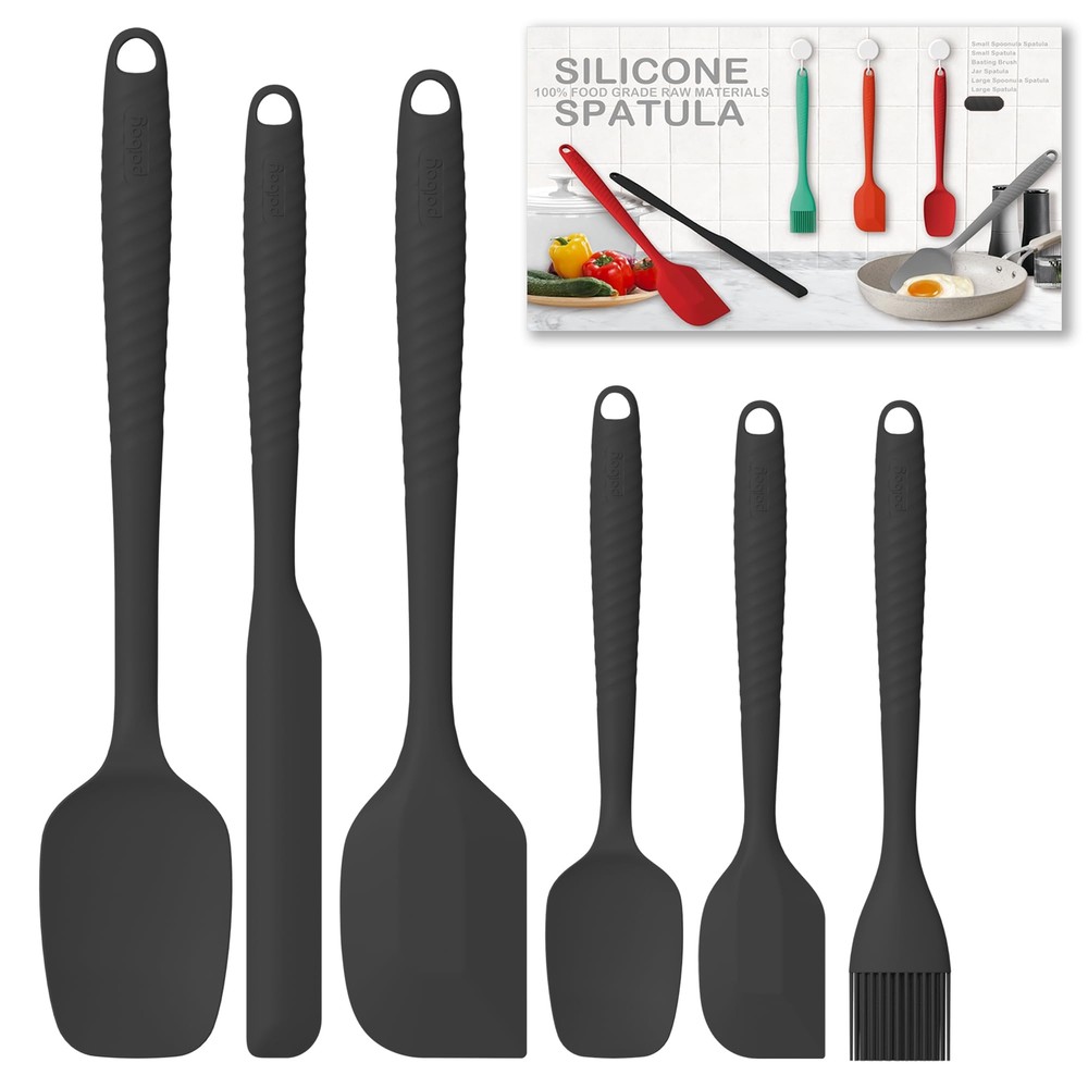 Permanent Warranty Silicone Spatula Set of 6 Heat Resistant 600 Food Scraper ...