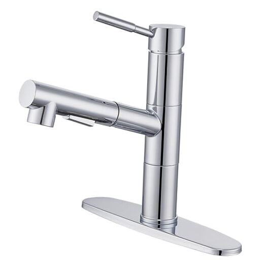 Modern Stainless Chrome Kitchen Faucet with Pull Down Sprayer
