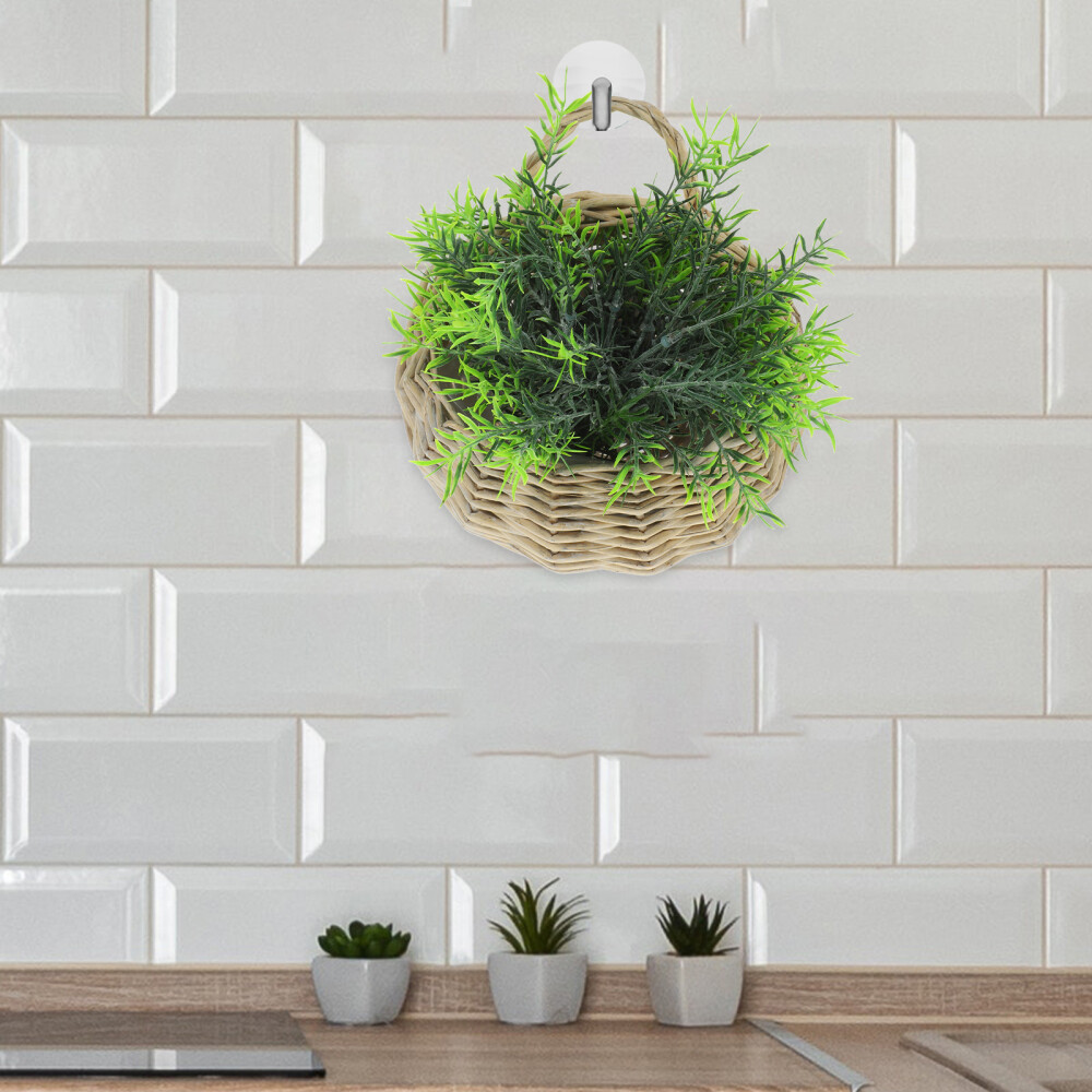 Hanging Plant Pot Wall Flower Basket Woven Storage Artificial