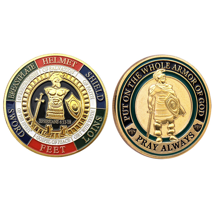 Challenge Coin Put On the Whole Armor Of God Commemorative Collection Coin Gift