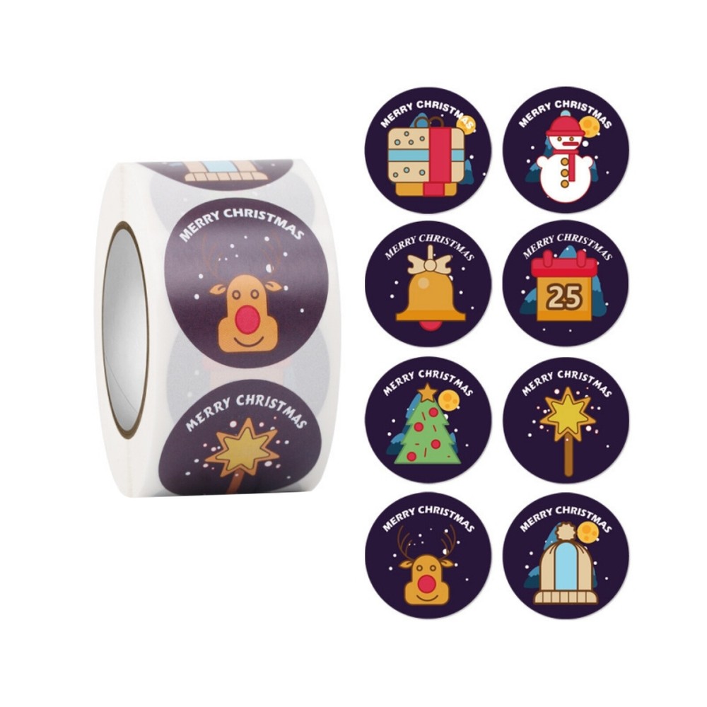 Merry Christmas Sticker Label Envelope Roll Decorative Sticker Gift For Kids