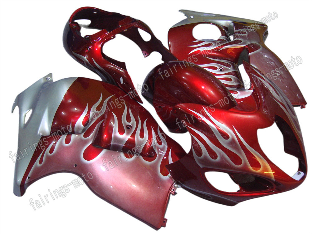 1997-2007 GSX-R 1300 Fairing Kit Silver Red OEM Style A52