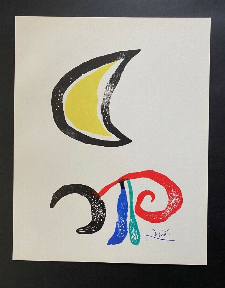 JOAN MIRO  + 1958 BEAUTIFUL SIGNED PRINT + BUY NOW!!-image