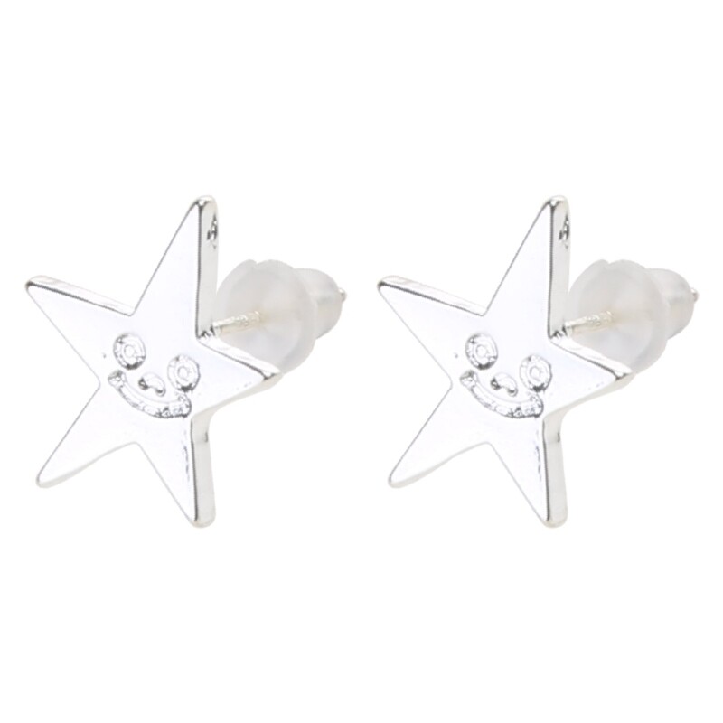 Smiling Star Tooth Hoop Ear Studs Buckles