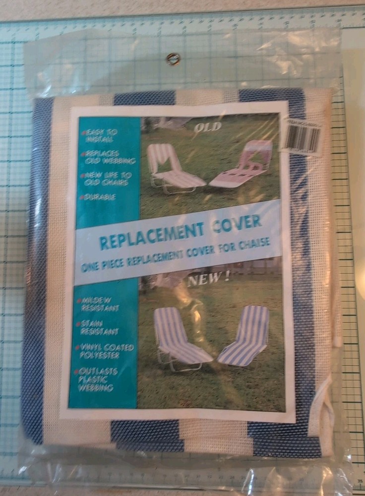 One Piece Chaise Lounge Cover Polyester Blue White Waterproof