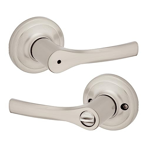 Henley Interior Privacy Door Handle with Lock, Door Lever For Bathroom and