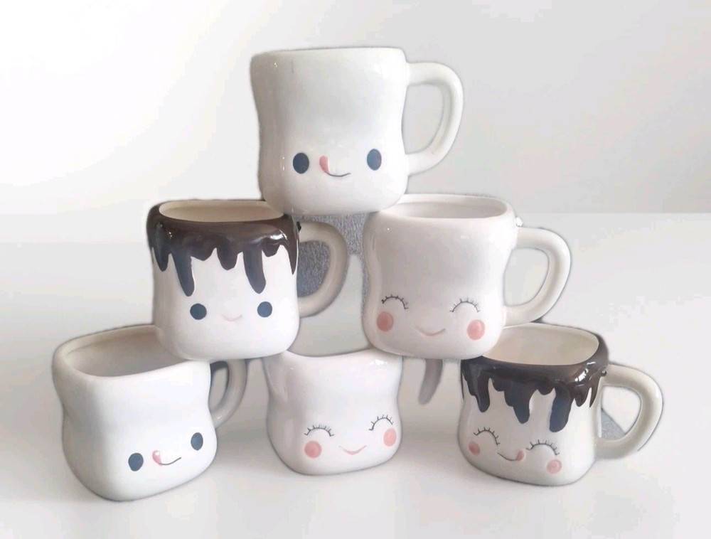 180° Marshmallow Novelty Cocoa Mugs - Set of 6