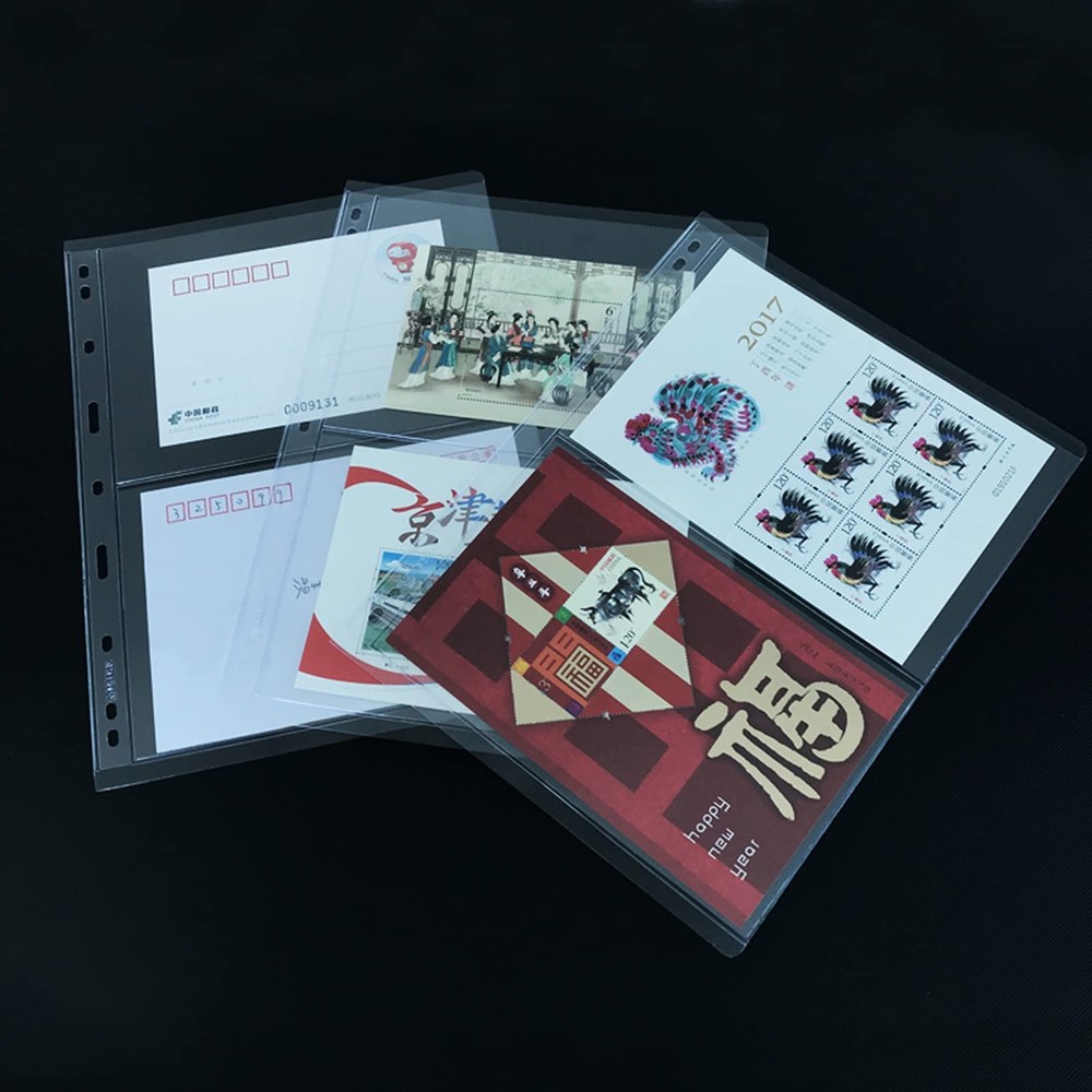 Clear Stamp Pages for Stamp Album Binder 2 Pockets Page for Stamp Collectors ...