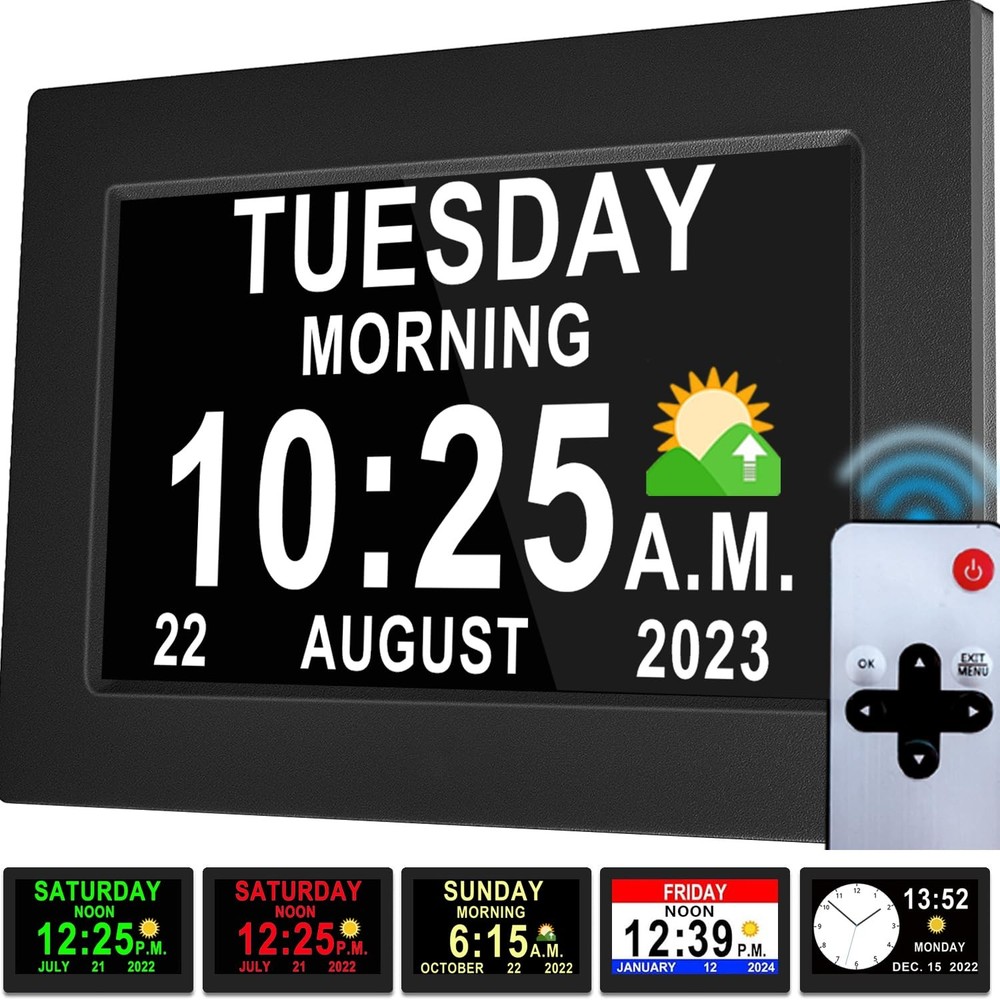 New 7-Inch Day Clock with 19 Alarms, 20 Reminders & Remote Control