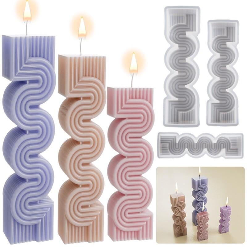 Wavy Pillar Silicone Mold for Resin Casting DIY