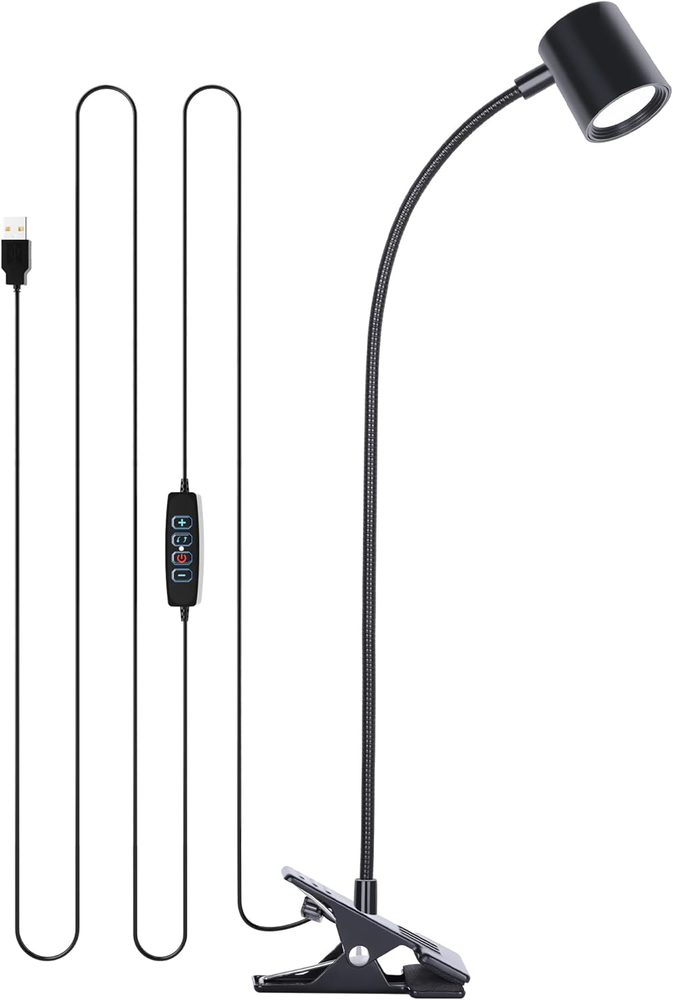 Desk Lamp,Usb Clip on Light with 3 Color Modes,Led 10 Levels Brightness Reading