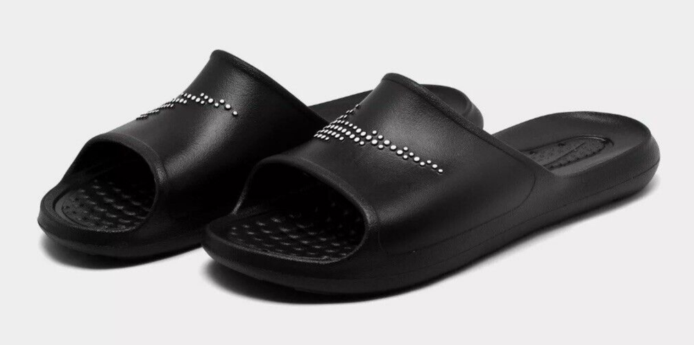 Nike Victori One Slide 'Polka Swoosh - Black/White -  CZ5478-001 - Shower Slides