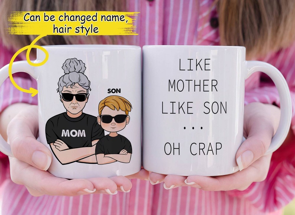 Personalized Mother & Son Coffee Mug - Custom Like Mother Like Son OG Crap Design