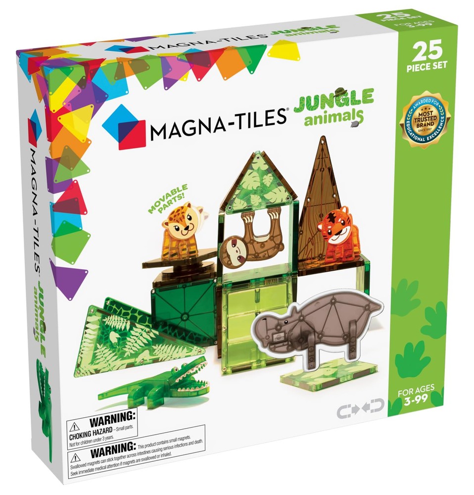 MAGNA-TILES Jungle Animals 25-Piece Magnetic Construction Set, The ORIGINAL M...