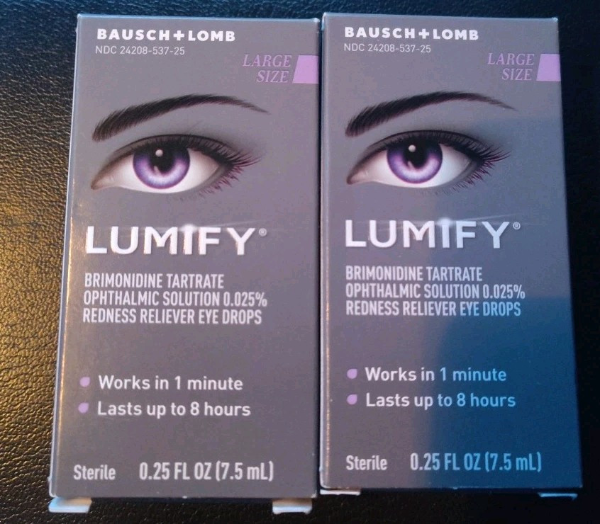 2X Bausch + Lomb Lumify Redness Reliever Eye Drops - 0.25fl oz EXP 8/26++