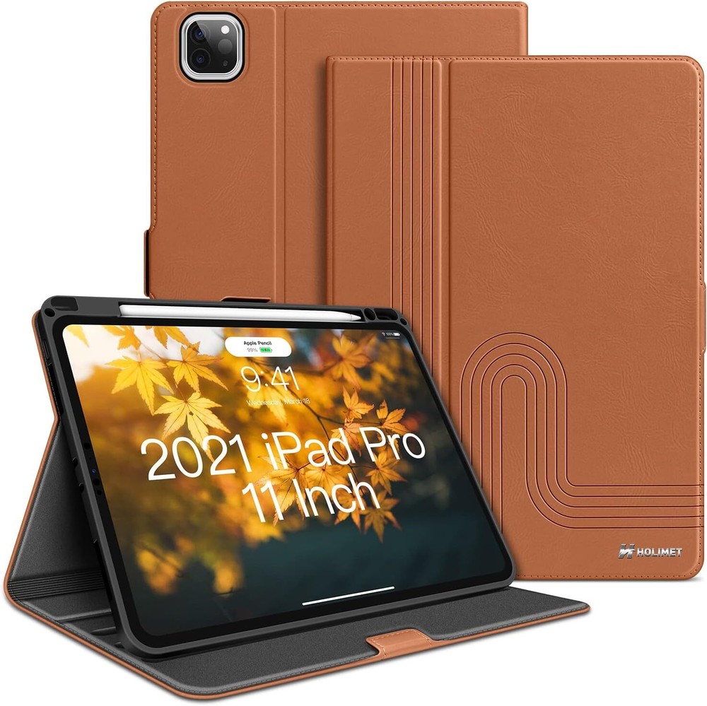 H HOLIMET Case for iPad Pro 11 Inch 2022 4th/3rd/2nd/1st Generation Brown