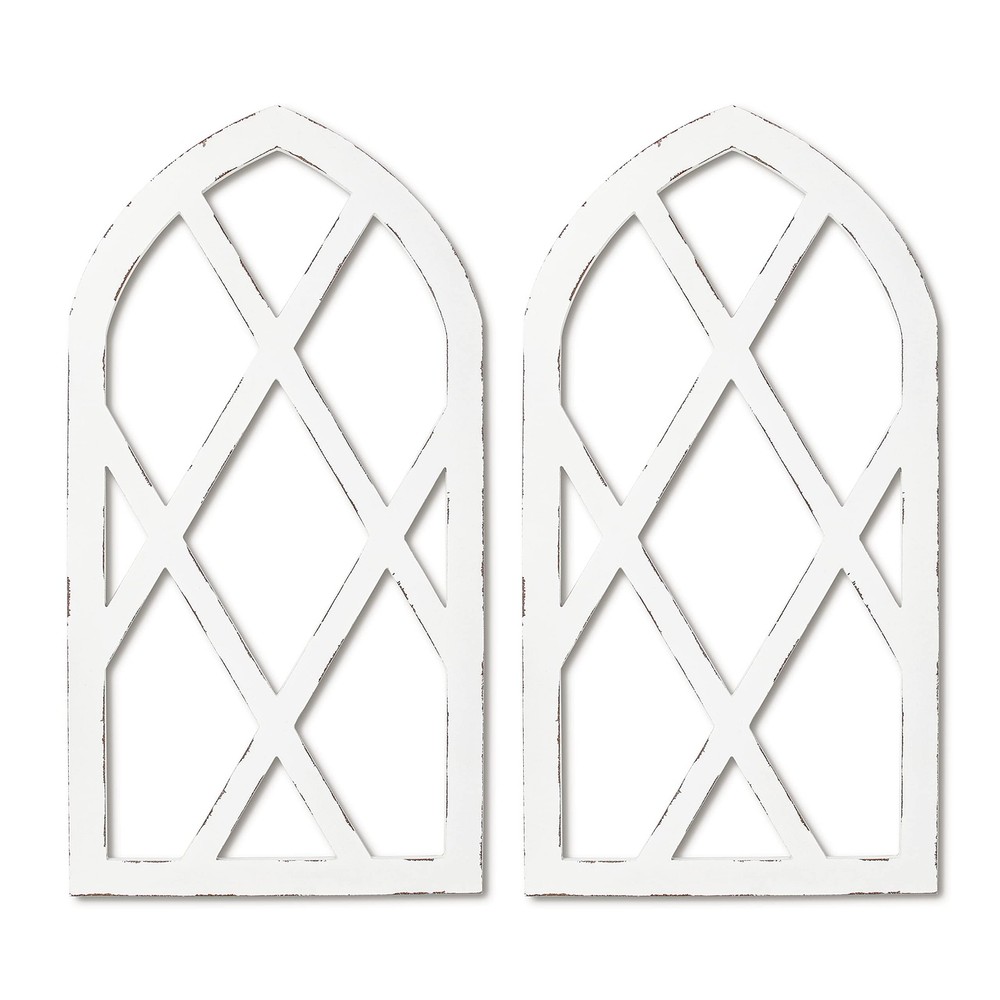 EMASION 2-Pack 16 x 31 Inches Rustic White Window Frame Wall Decor, Farmhouse...