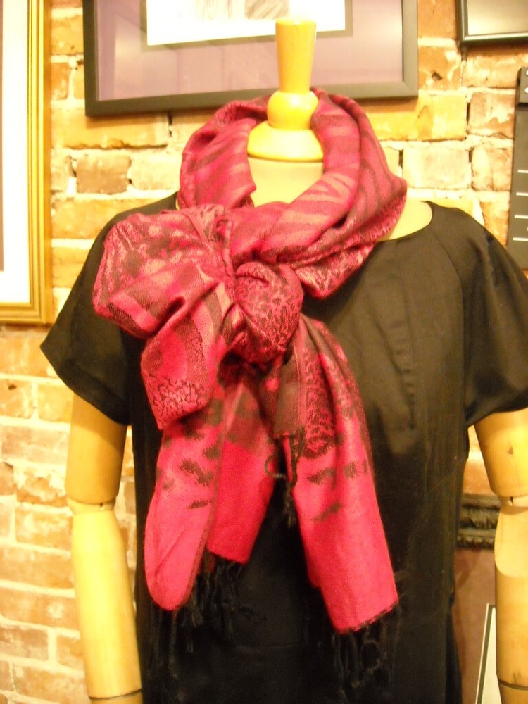 Women's Pink Animal Print Cashmere Scarf Soft Warm Stylish New