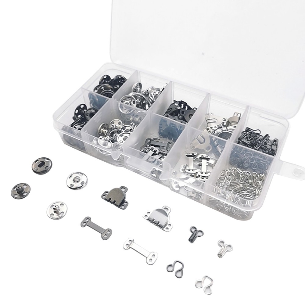 3 Styles Sewing Hook and Eye Closure Clothing Fixing Tool Snap Fastener 100 Pair