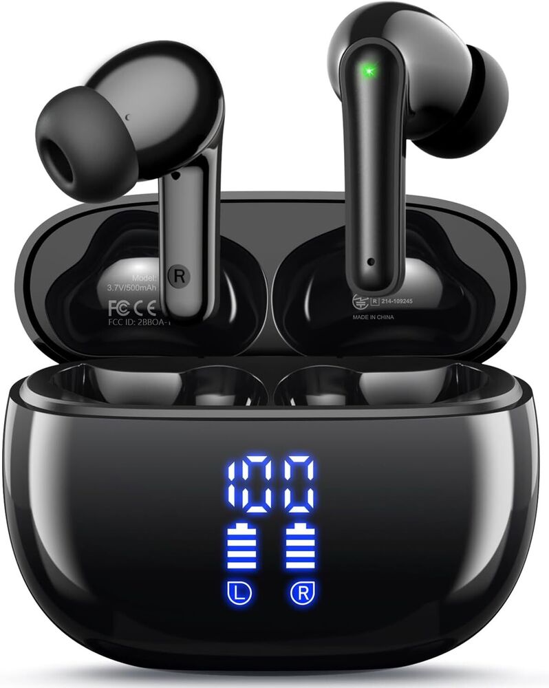 Wireless Bluetooth Earbuds with 40H Battery IPX7 Waterproof Deep Bass Built-in Mic for Sports Running