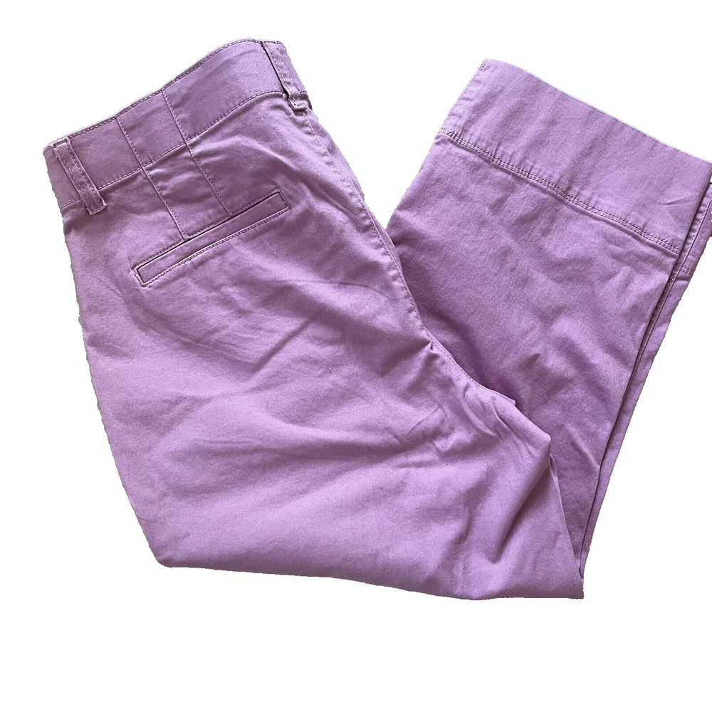 Gloria Vanderbilt Women’s Pink Chino Flat Front Capri Crop Pants Size 10