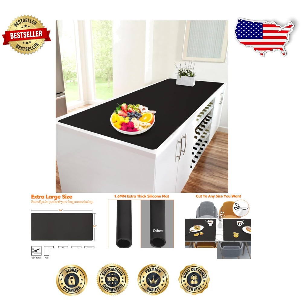 Multi-Purpose Waterproof Silicone Countertop Mat – Ideal for Baking and Cooking