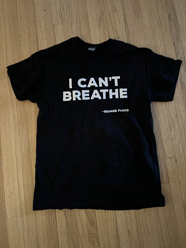 George Floyd I CAN’T BREATHE T-shirt short sleeve black Tshirt TEE Medium M