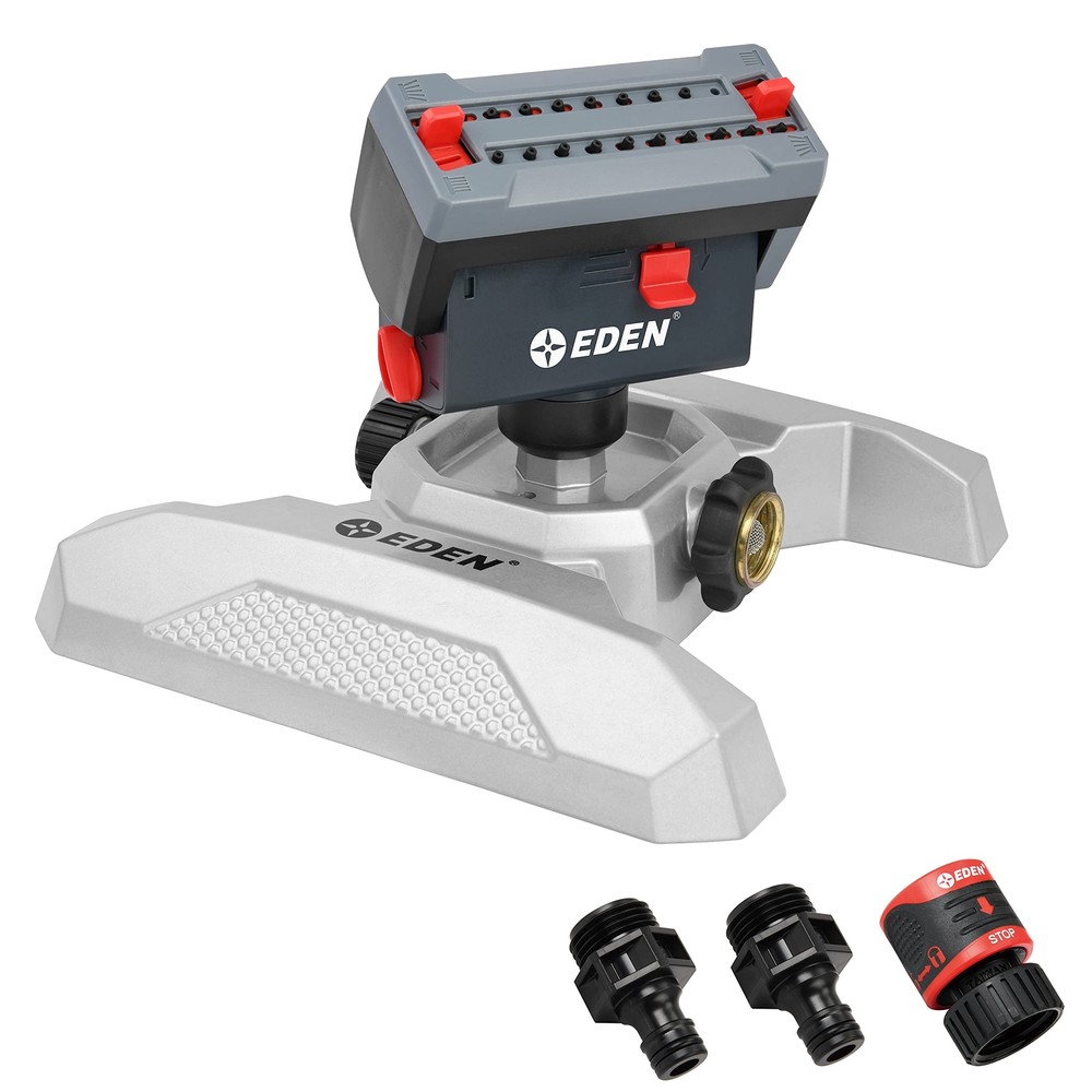 94127 Adjustable 4-Way Mini Turbo Oscillating Sprinkler W/Quick Connect Start...